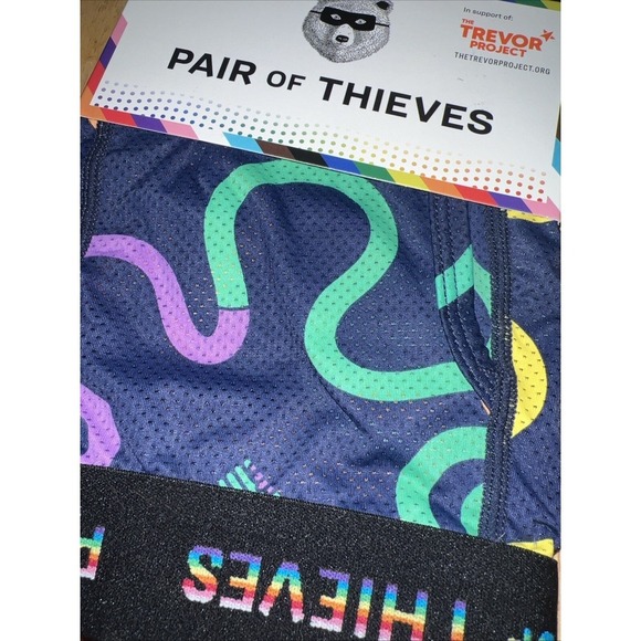 Pair of Thieves Men's Super Fit Mesh Magic Boxer Brief Trevor Project Pride MD - Picture 4 of 5